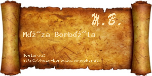 Móza Borbála névjegykártya